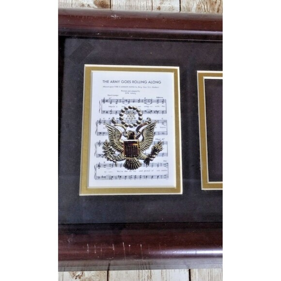 US Army Military Picture Frame Music Sheet Lyrics "The Army Goes Rolling Along" - Picture 2 of 6